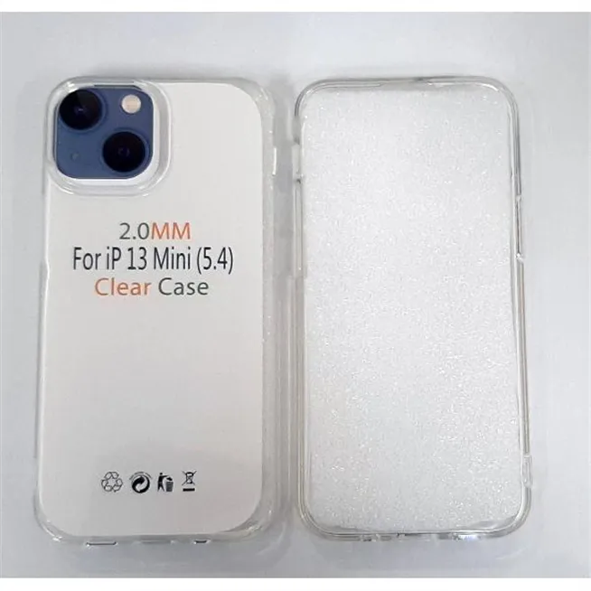 Funda de silicona transparente de 2 mm para iPhone 13 Mini