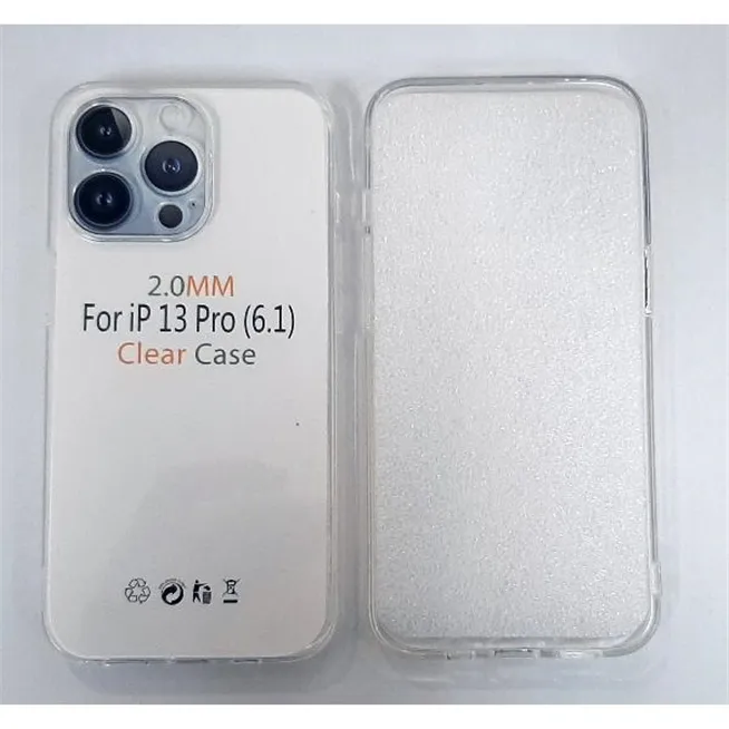 Funda de silicona transparente de 2 mmcon cubierta de cámara para iPhone 13 Pro A2483 A2638