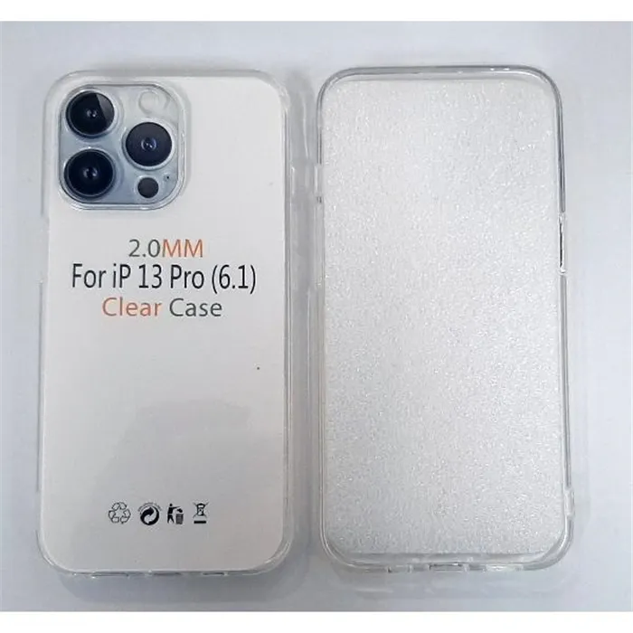 Funda de silicona transparente de 2 mmcon cubierta de cámara para iPhone 13 Pro A2483 A2638