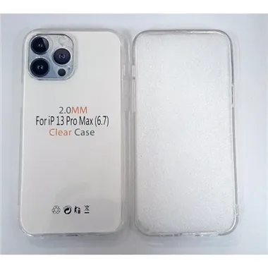 Funda de silicona transparente de 2 mm con cubierta de cámara para iPhone 13 Pro Max A2643 A2484