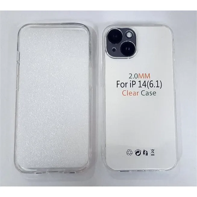 Funda de silicona transparente de 2 mm con cubierta de cámara para iPhone 14 A2882 A2649 A2881 A2884
