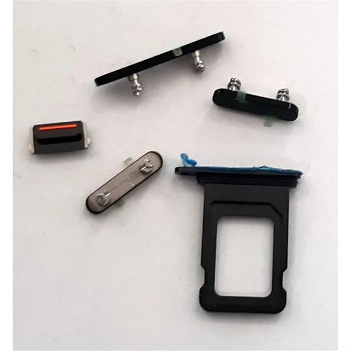 Set botones mas soporte sim negros para IPhone 14 Pro 14 Pro Max calidad premium