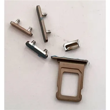 Set botones mas soporte sim dorado para IPhone 14 Pro 14 Pro Max calidad premium