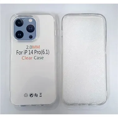 Funda de silicona transparente de 2 mm para iPhone 14 Pro