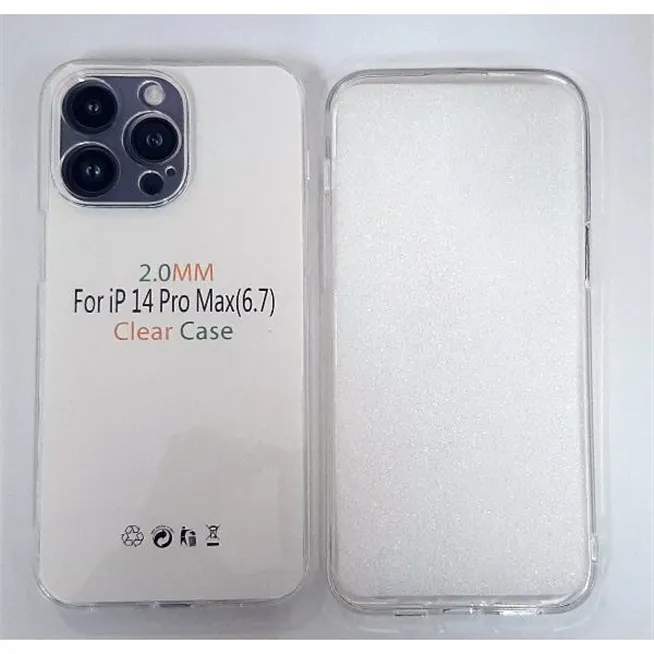 Funda de silicona transparente de 2 mm mas cubierta camara para iPhone 14 Pro Max