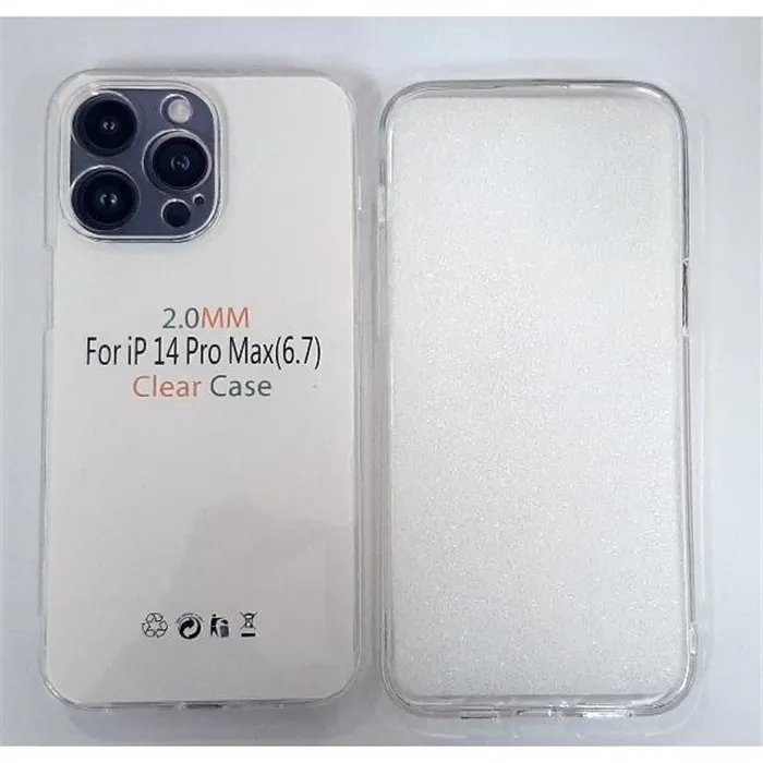 Funda de silicona transparente de 2 mm mas cubierta camara para iPhone 14 Pro Max