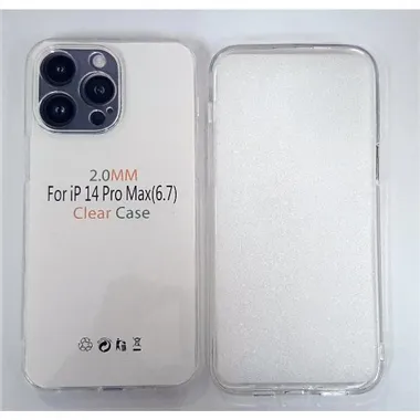 Funda de silicona transparente de 2 mm mas cubierta camara para iPhone 14 Pro Max
