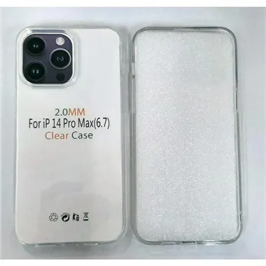 Funda de silicona transparente de 2 mm para iPhone 14 Pro Max