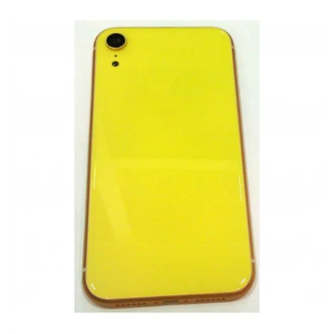 IPhone XR A2105 A2108 carcasa central o marco + tapa trasera o tapa bateria amarillo