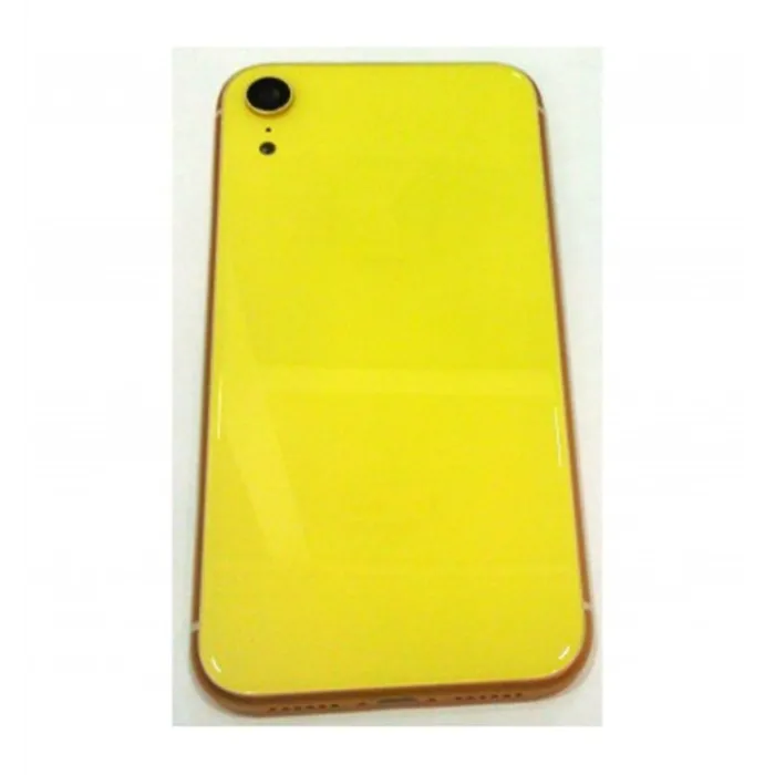 IPhone XR A2105 A2108 carcasa central o marco + tapa trasera o tapa bateria amarillo