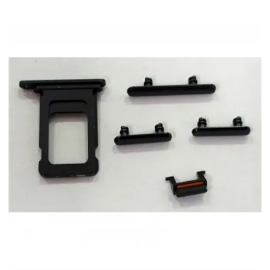 IPhone XR set 5 piezas botones + soporte sim negro premium