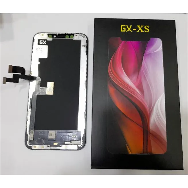Nueva calidad Pantalla para iPhone XS GX Hard OLED + tactil negro compatible calidad Media