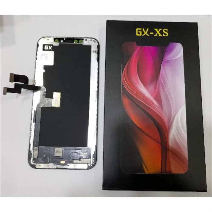 Nueva calidad Pantalla para iPhone XS GX Hard OLED + tactil negro compatible calidad Media