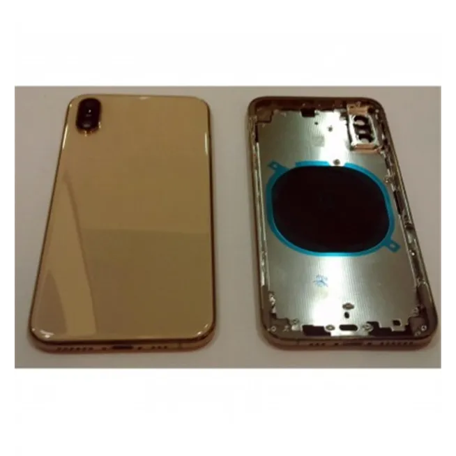 iPhone XS A2097 A2100 carcasa central o marco + tapa trasera o tapa bateria dorada