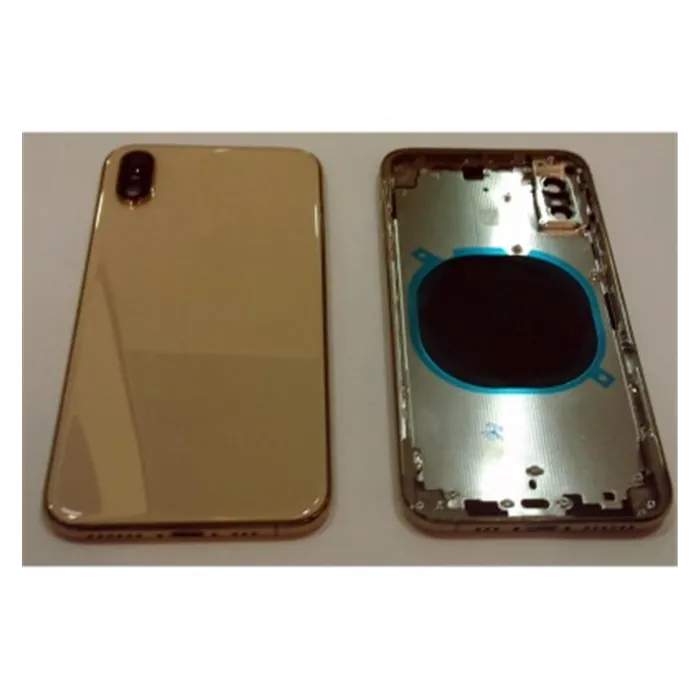iPhone XS A2097 A2100 carcasa central o marco + tapa trasera o tapa bateria dorada