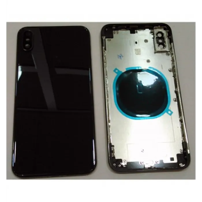 iPhone XS MAX A2101 A2104 carcasa central o marco + tapa trasera o tapa bateria negra