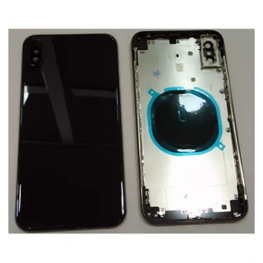 iPhone XS MAX A2101 A2104 carcasa central o marco + tapa trasera o tapa bateria negra