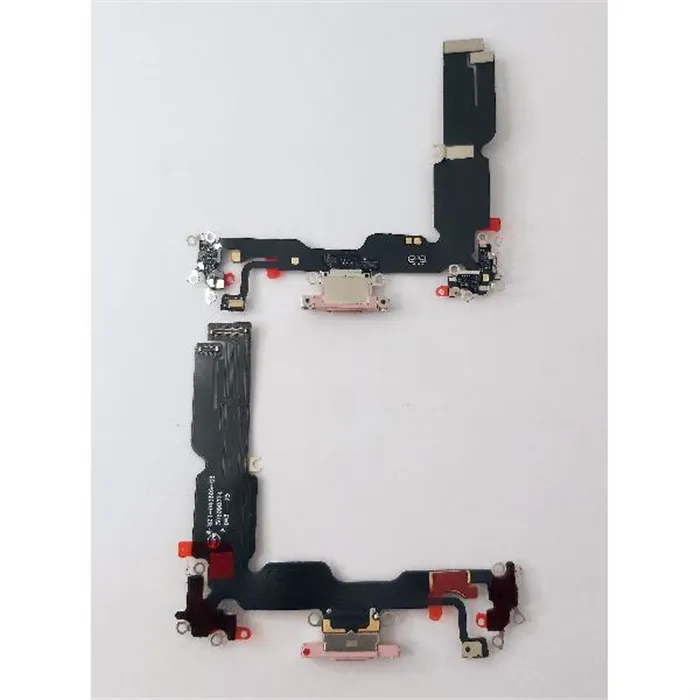 Flex puerto de carga rosa para Iphone 15 Plus A3094 A2847 A3093 A3096 