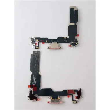 Flex puerto de carga rosa para Iphone 15 Plus A3094 A2847 A3093 A3096 