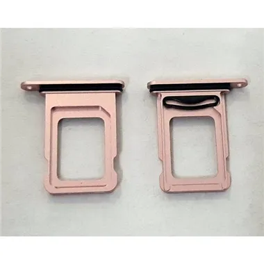 Soporte o bandeja dual sim rosa para IPhone 15 A3090 A2846 A3089 A3092 15 Plus A3094 A2847 A3093 A3096 premium