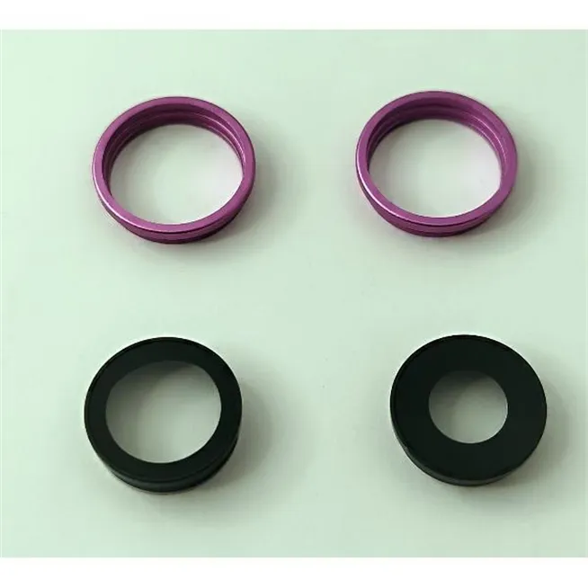 Set 2 cristales de camara con marco rosa para iPhone 16 A3287 A3081 A3286 A3288 16 Plus A3290 A3082 A3289 A3291 