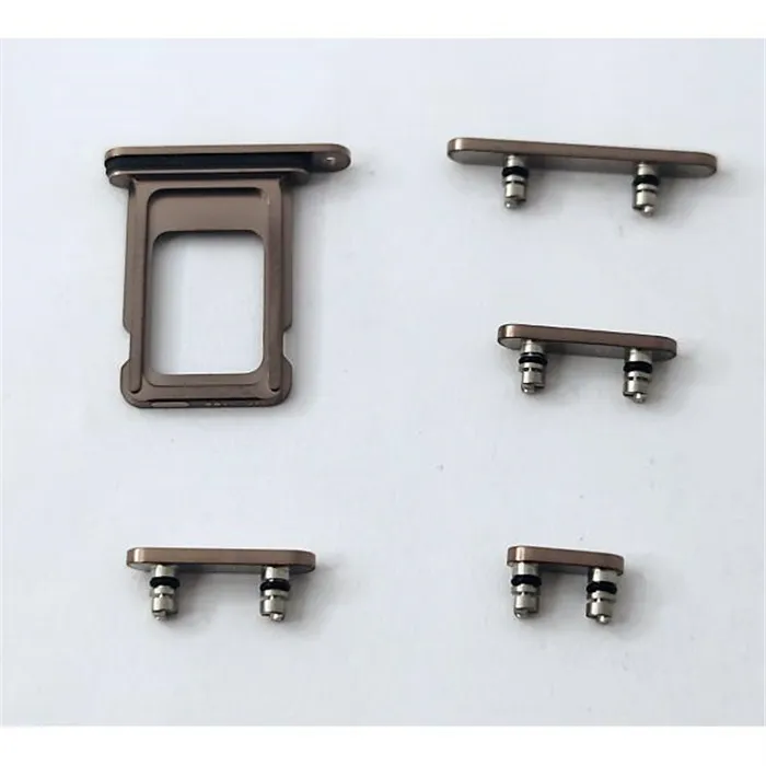 Soporte sim y botones dorados para iPhone 16 Pro A3293 A3083 A3292 A3294 16 Pro Max A3296 A3084 A3295 A3297