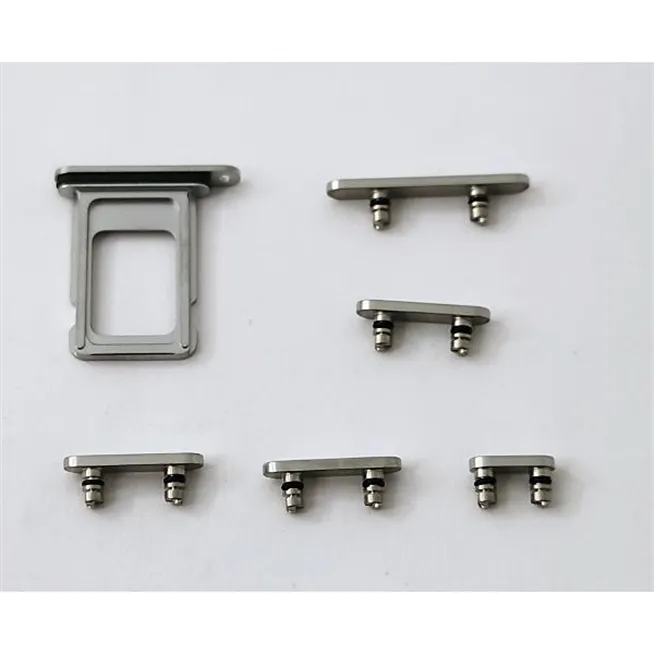 Set 5 botones y soporte sim blanco para iPhone 16 Pro A3293 A3083 A3292 A3294 16 Pro Max A3296 A3084 A3295 A3297