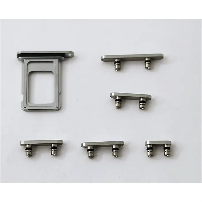 Set 5 botones y soporte sim blanco para iPhone 16 Pro A3293 A3083 A3292 A3294 16 Pro Max A3296 A3084 A3295 A3297