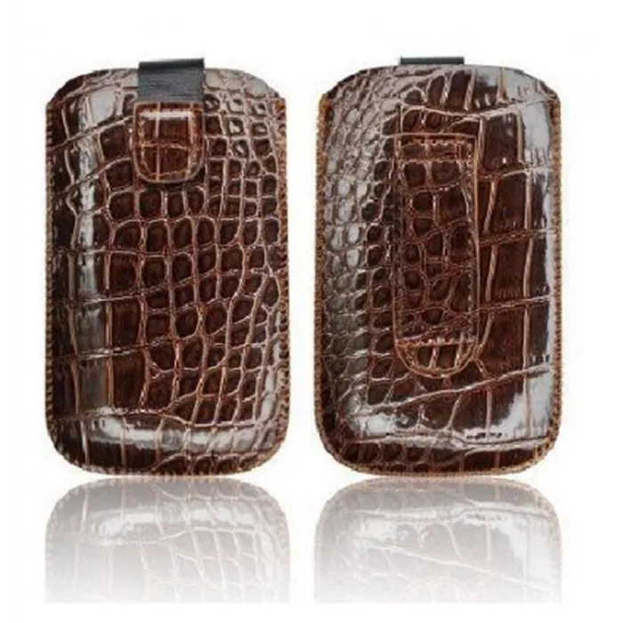 IPF009 Funda Croco marron  iPhone 3GS 4G 4S Samsung I900 Omn