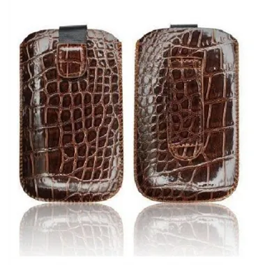 IPF009 Funda Croco marron  iPhone 3GS 4G 4S Samsung I900 Omn