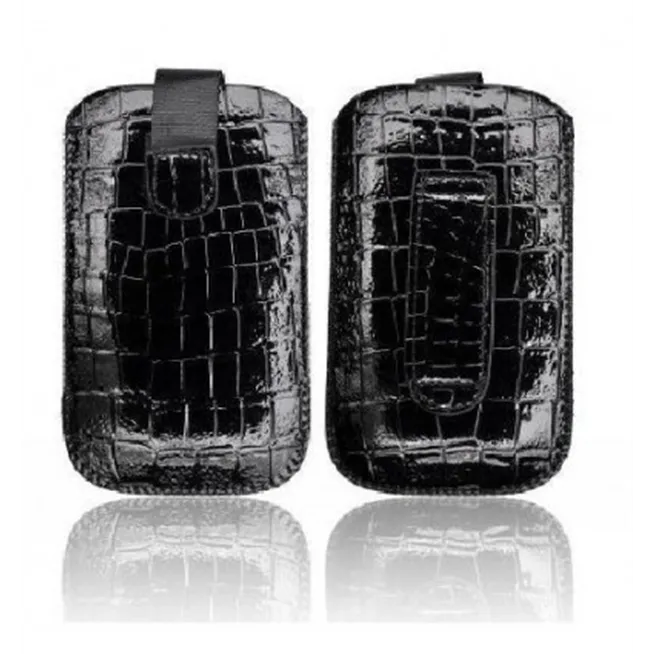 IPF010 Funda Croco negro  iPhone 3GS 4G 4S Samsung I900 Omni