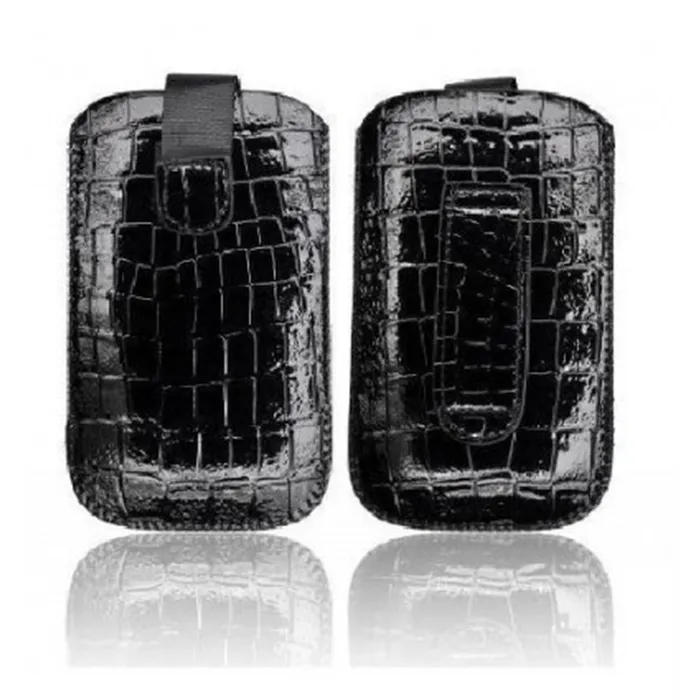 IPF010 Funda Croco negro  iPhone 3GS 4G 4S Samsung I900 Omni