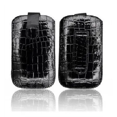 IPF010 Funda Croco negro  iPhone 3GS 4G 4S Samsung I900 Omni