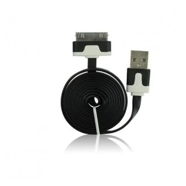 Cable usb plano Negro iPhone 3G 3GS 4G 4S IPOD