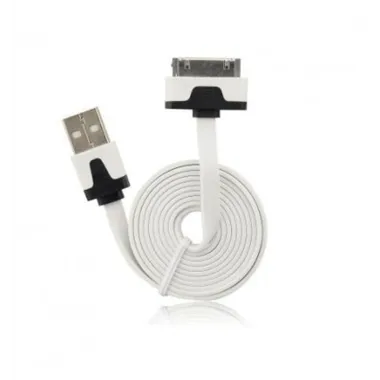 Cable usb plano blanco iPhone 3G 3GS 4G 4S IPOD