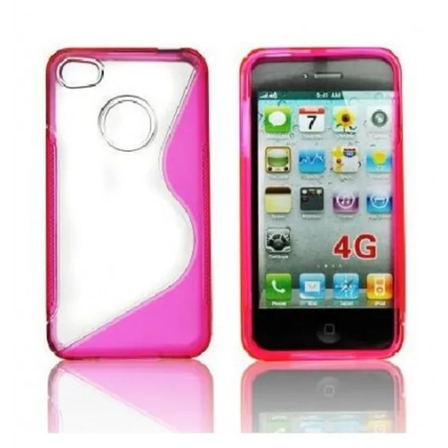 IPE006 Back case S-LINE - iPhone 4G/4S Transparente/rosa