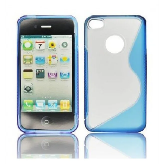 IPE004 Back case S-LINE - iPhone 4G/4S Transparente/azul