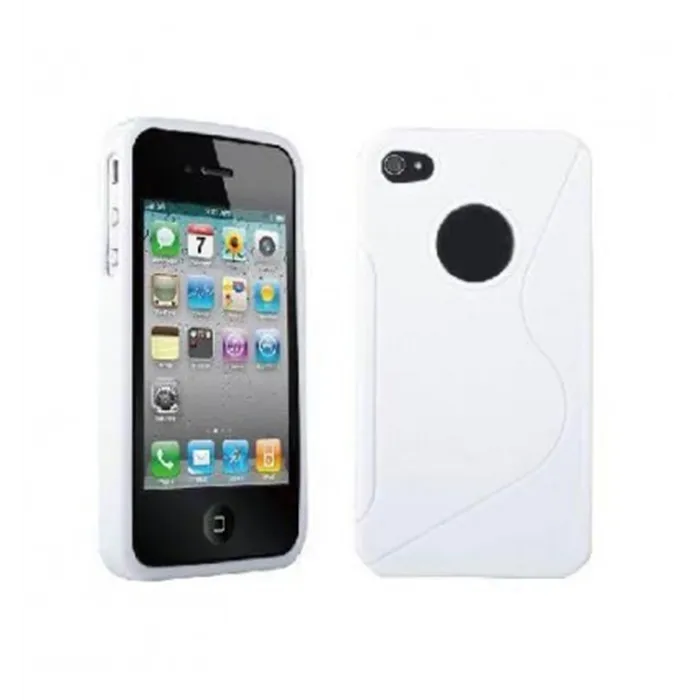 Carcasa protectora semi rigida en TPU iPhone 4 y 4S blanco 2