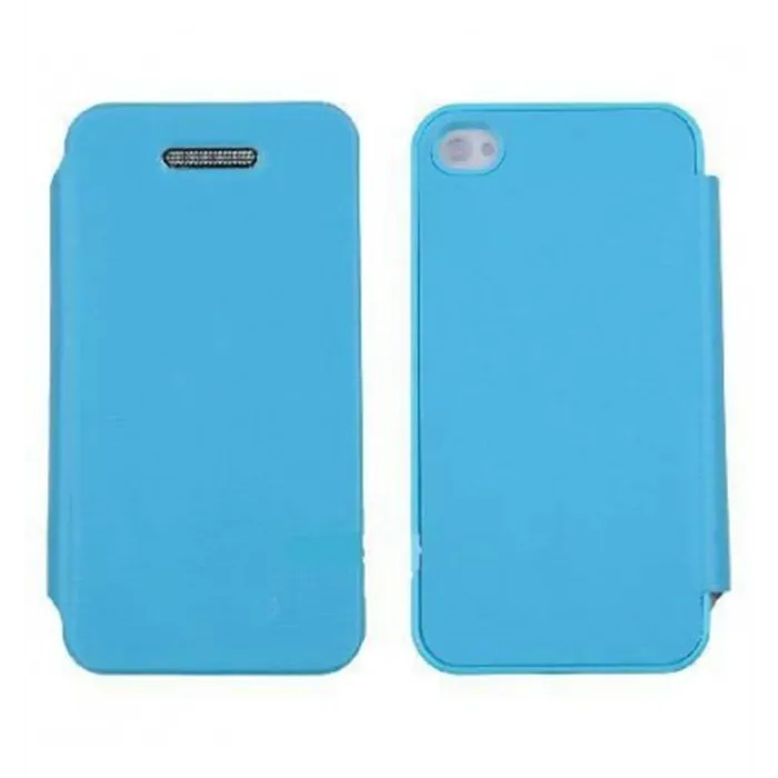 iPhone 4 4S Techno flip cover azul celeste Premium designed