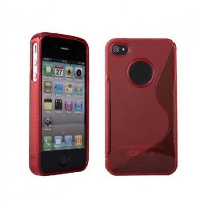 Carcasa protectora semi rigida en TPU iPhone 4 y 4S rojo 280