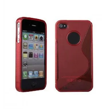 Carcasa protectora semi rigida en TPU iPhone 4 y 4S rojo 280