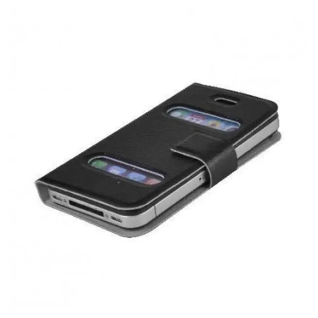 iPhone 4 y 4S funda cuero sintetico negra 28036A