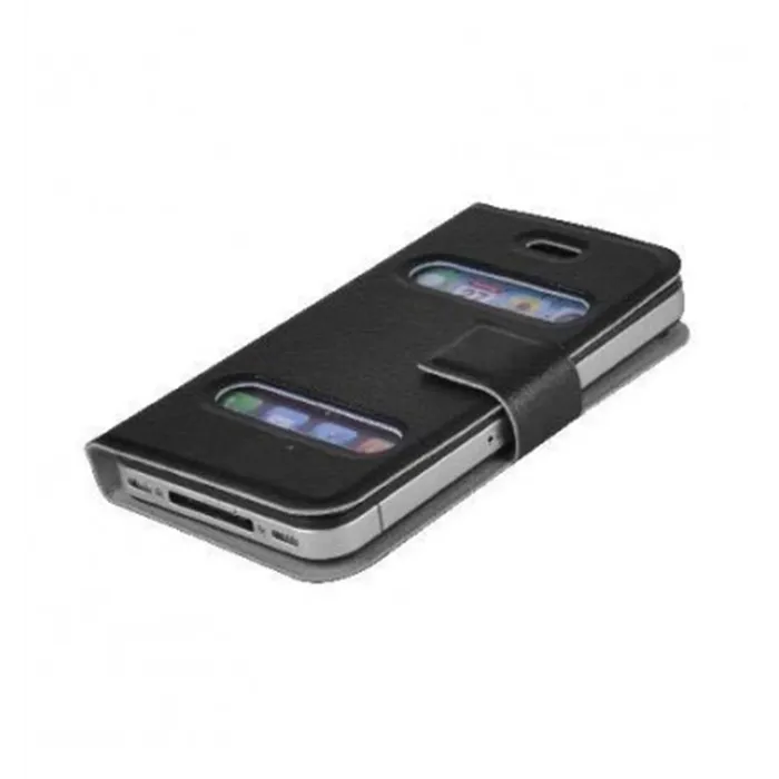 iPhone 4 y 4S funda cuero sintetico negra 28036A