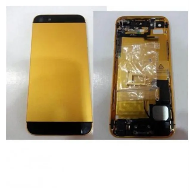 iPhone 5 carcasa central + tapa batería dorado-negro + compo