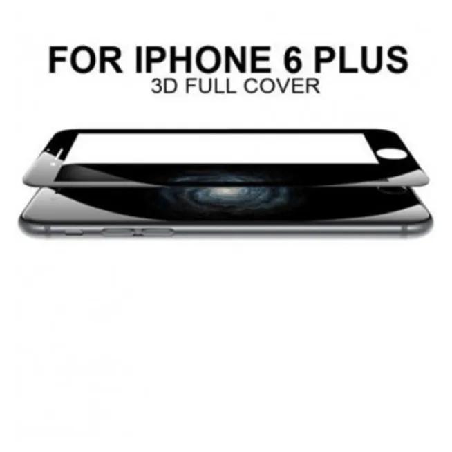 iPhone 6 plus protector cristal templado curvo negro