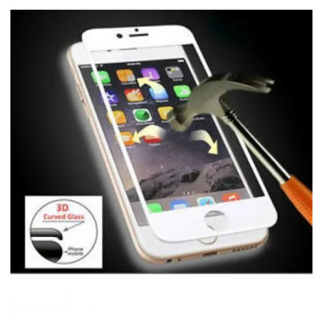 iPhone 6/6S protector cristal templado blanco curvo