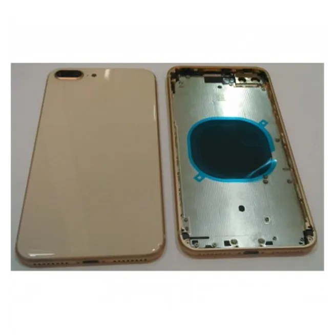 IPhone 8 Plus A1864 A1897 A1898 carcasa central o marco + tapa trasera o tapa bateria dorada