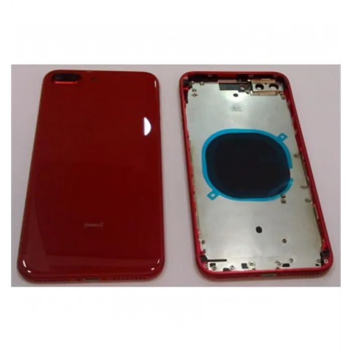 IPhone 8 Plus A1864 A1897 A1898 carcasa central o marco + tapa trasera o tapa bateria roja