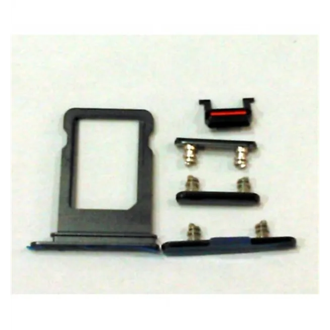 IPhone X A1865 A1901 A1902 soporte sim + botones negros premium
