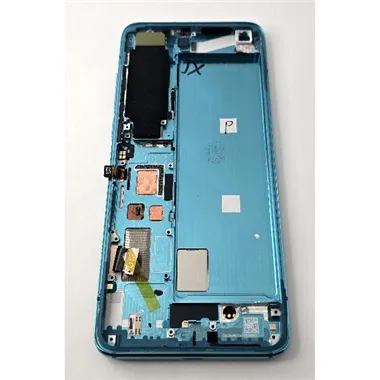Pantalla lcd para Xiaomi Mi 10 5G Version C mas tactil negro con marco azul Service Pack